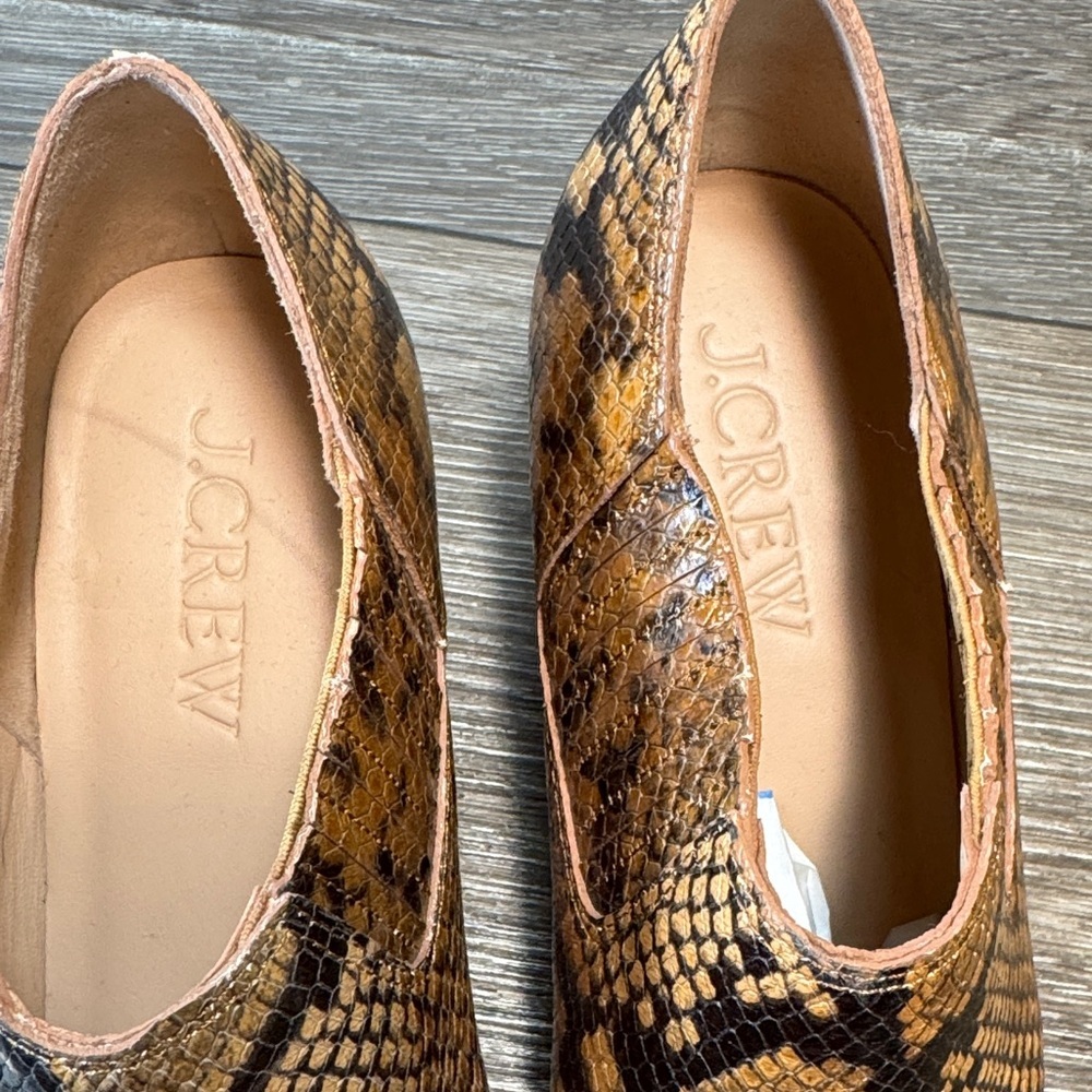 J Crew Snakeskin Patterned Ankle Boots woman’s 8 (j127) - Picture 4 of 10